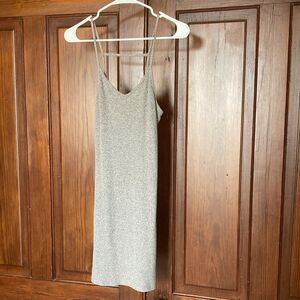 Topshop Grey Knit Cami Sleeveless Spaghetti Strap Mini Dress Size 2